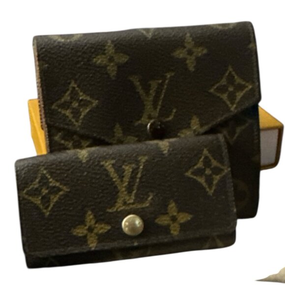 Louis Vuitton Bundle Authentic Monogram Trifold Elise Wallet & 4 Hook Key Case - Picture 1 of 14